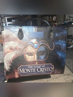 The Count of Monte Cristo Illustrated Tote Bag - Blue & Gold Mask Design
